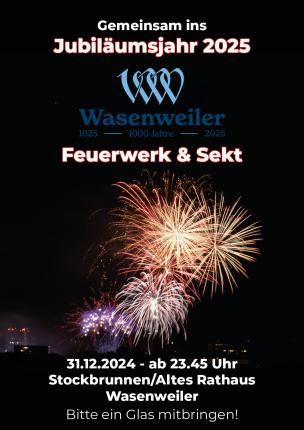 Werbeplakat Feuerwerk und Sekt
