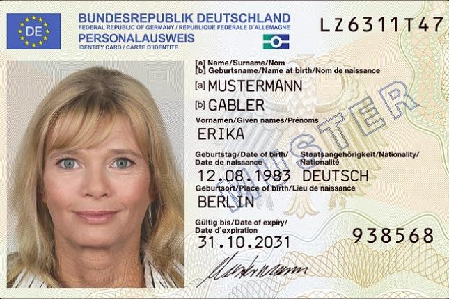 Muster eines Personalausweises Muster eines Personalausweises