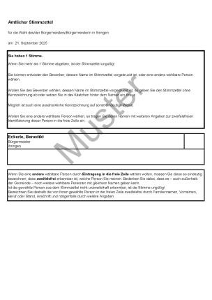 Musterstimmzettel Musterstimmzettel