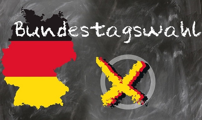 Deutschland in Umrissen mit dem Schriftzug Bundestagswahl